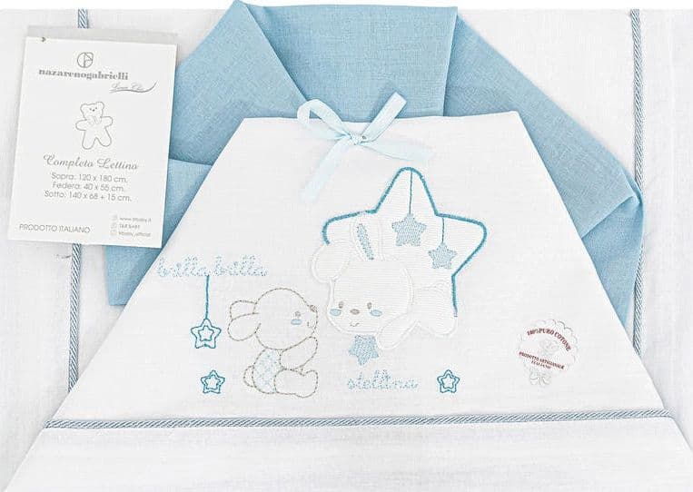 Completo lenzuola neonato per lettino Stellina Nazareno Gabrielli