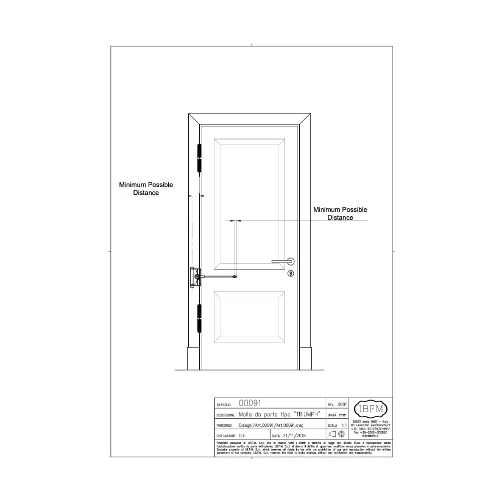 Chiudi porta a molla n° 3 reversibile - portata max 60Kg in Chiudiporta Aloiserw.com - Altomonte, commercioVirtuoso.it