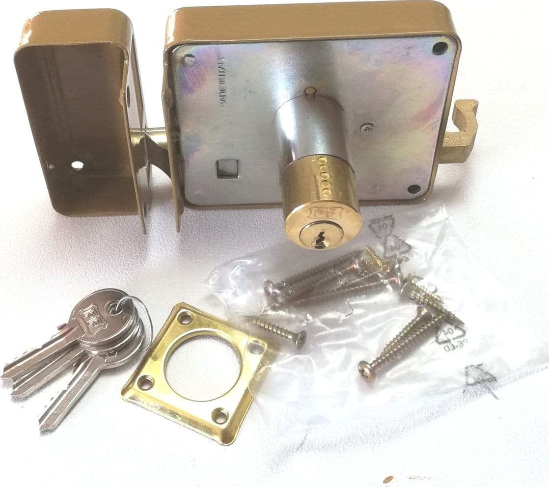 Facchinetti serratura corta a spingere destra 50mm con pomolo e cilindro fisso a 2 mandate in Cilindri delle serrature Aloiserw.com - Altomonte, commercioVirtuoso.it