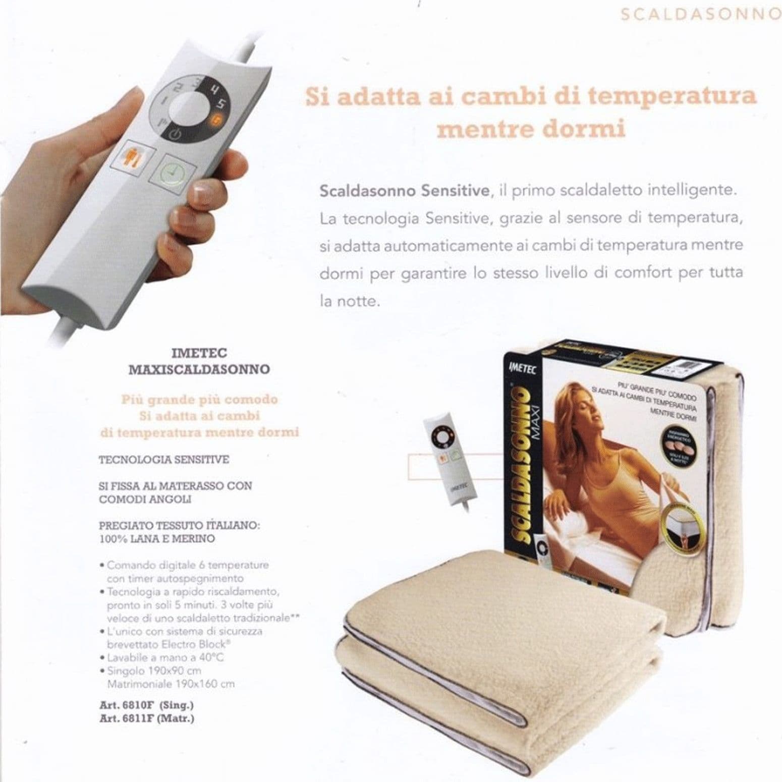 Scaldasonno Scaldaletto Singolo Imetec Sensitive Maxi con angoli in Coperte elettriche Collezione Casa - Trebisacce, commercioVirtuoso.it