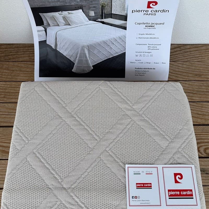 Copriletto estivo in cotone Pierre Cardin Rombic in Piumini Collezione Casa - Trebisacce, commercioVirtuoso.it