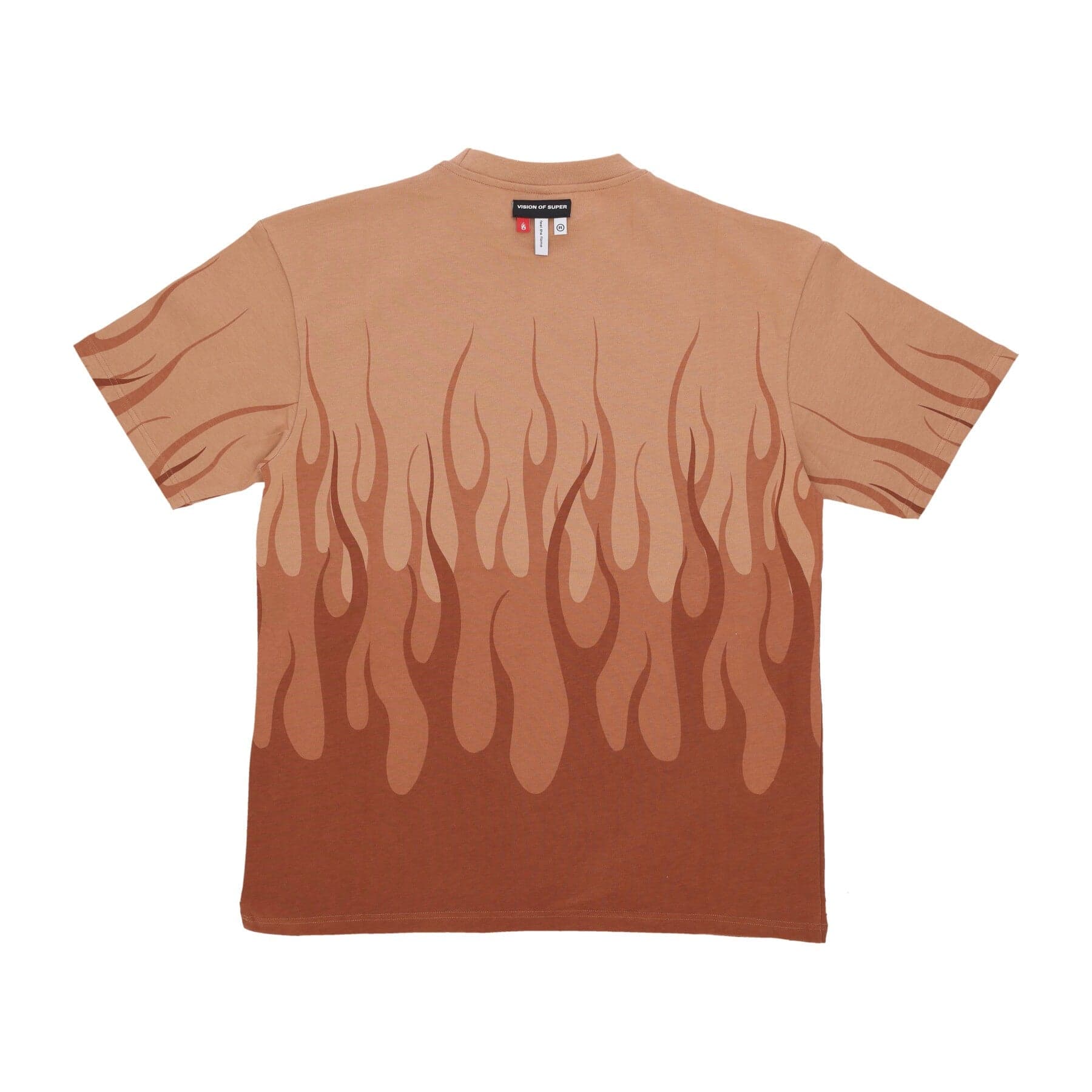 VISION OF SUPER Maglietta Uomo Double Flame Tee Terracotta da uomo in T-shirt Drestige - Casamassima, commercioVirtuoso.it