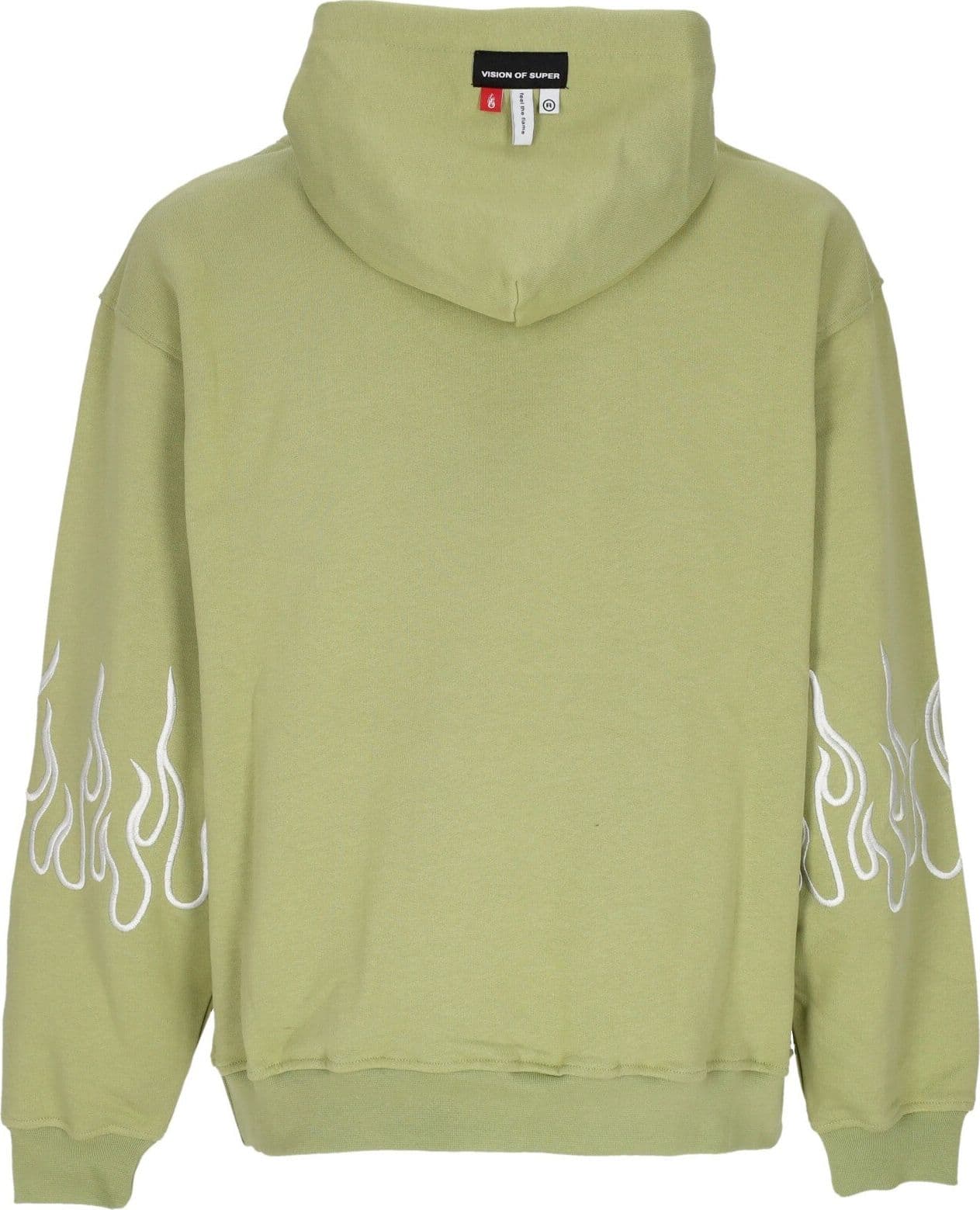 VISION OF SUPER Felpa Leggera Cappuccio Uomo Embroidery Flame Hoodie Green da uomo in Felpe con cappuccio Drestige - Casamassima, commercioVirtuoso.it