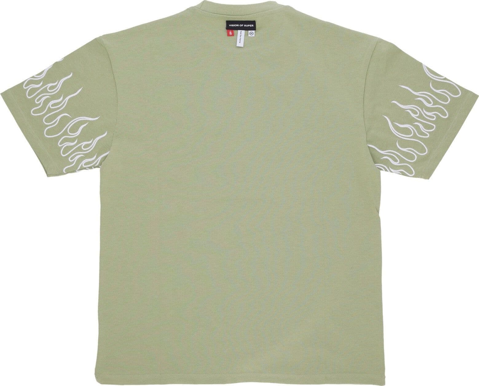 VISION OF SUPER Maglietta Uomo Embroidery Flame Tee Green da uomo in T-shirt Drestige - Casamassima, commercioVirtuoso.it