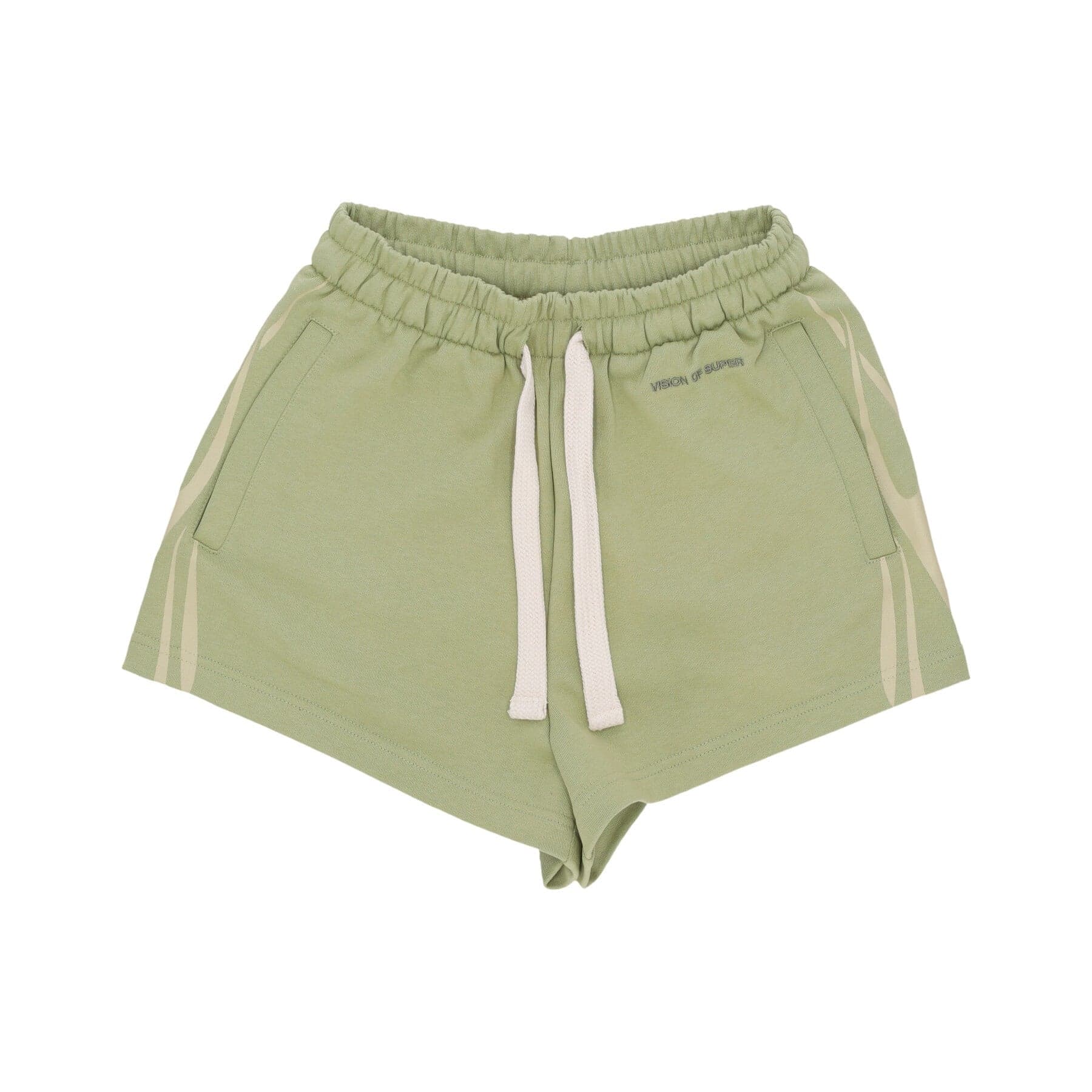 VISION OF SUPER Pantalone Corto Tuta Donna Flames Shorts Green/off White da donna in Pantaloncini sportivi Drestige - Casamassima, commercioVirtuoso.it