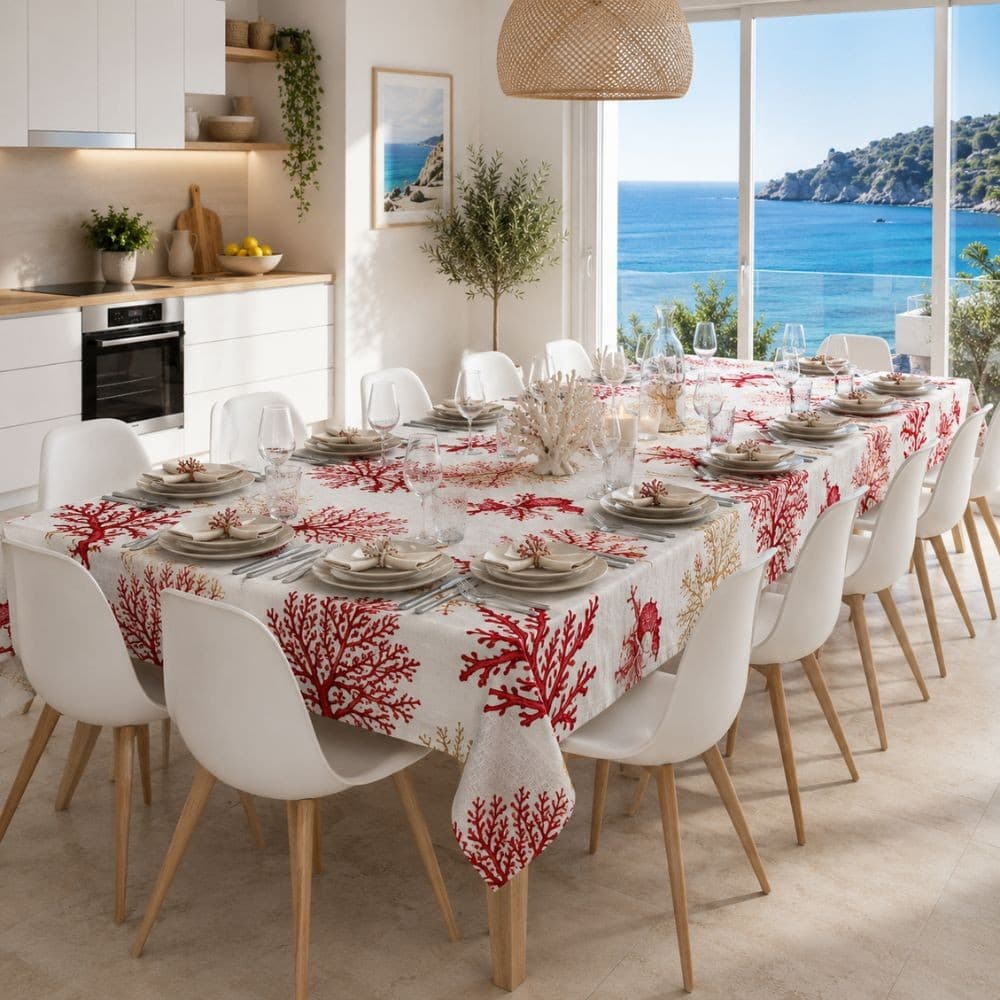 Tovaglia da tavola in cotone Coralli Botticelli Home in Tovaglie Collezione Casa - Trebisacce, commercioVirtuoso.it