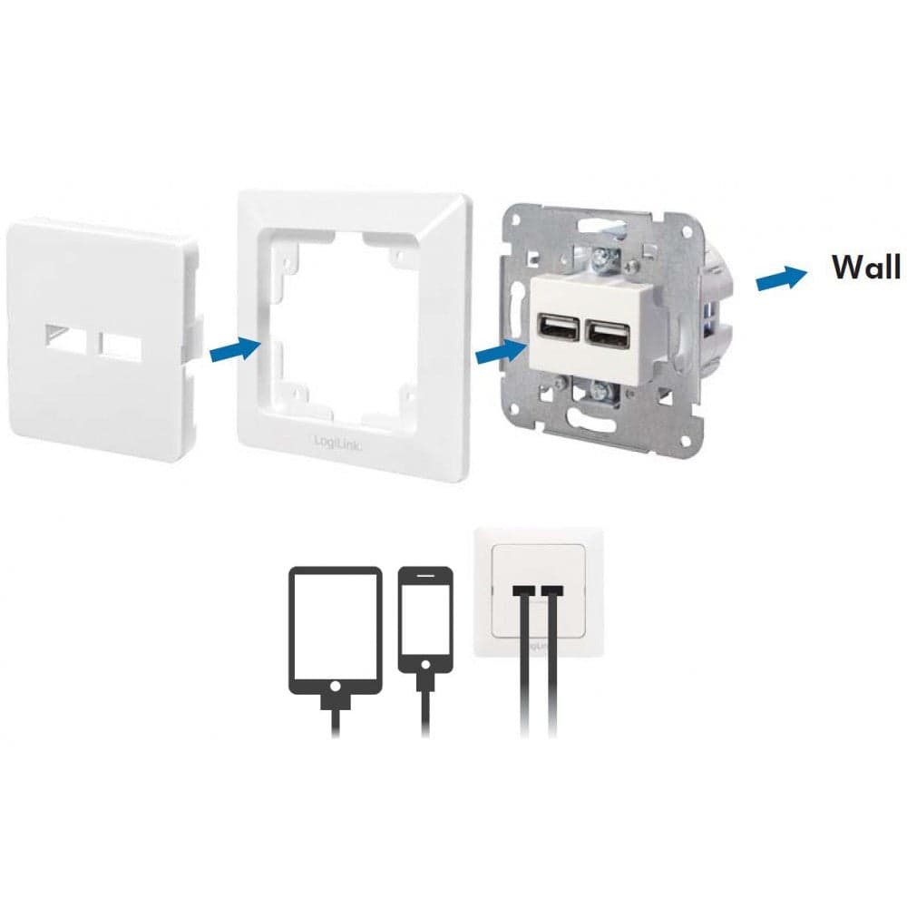 Logilink Presa a Muro 2 porte USB Bianco in Prese a muro Scontolo.net - Potenza, commercioVirtuoso.it