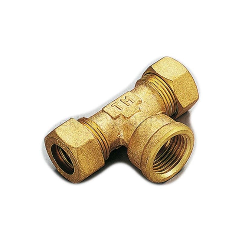 Raccordo 22x3/4''x22 a tee T femmina a compressione con tenuta o-ring