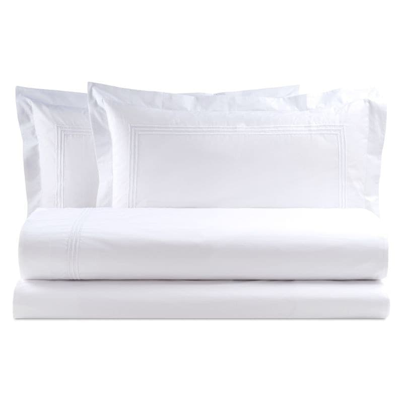 Completo lenzuola matrimoniale in percalle Zoe Biancoperla in Set di lenzuola e federe Collezione Casa - Trebisacce, commercioVirtuoso.it