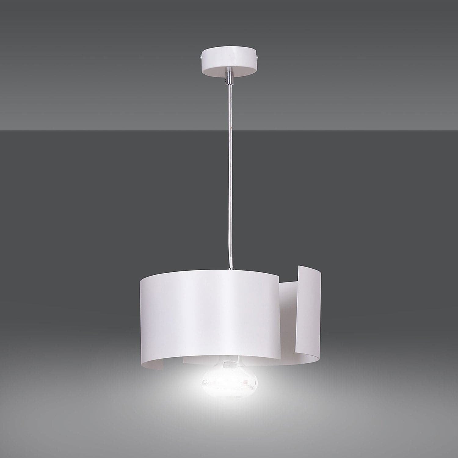 Sospensione Moderna 1 Luce Vixon In Acciao Bianco E Cromo in Lampade a sospensione LuceArt - Montecorvino Pugliano, commercioVirtuoso.it