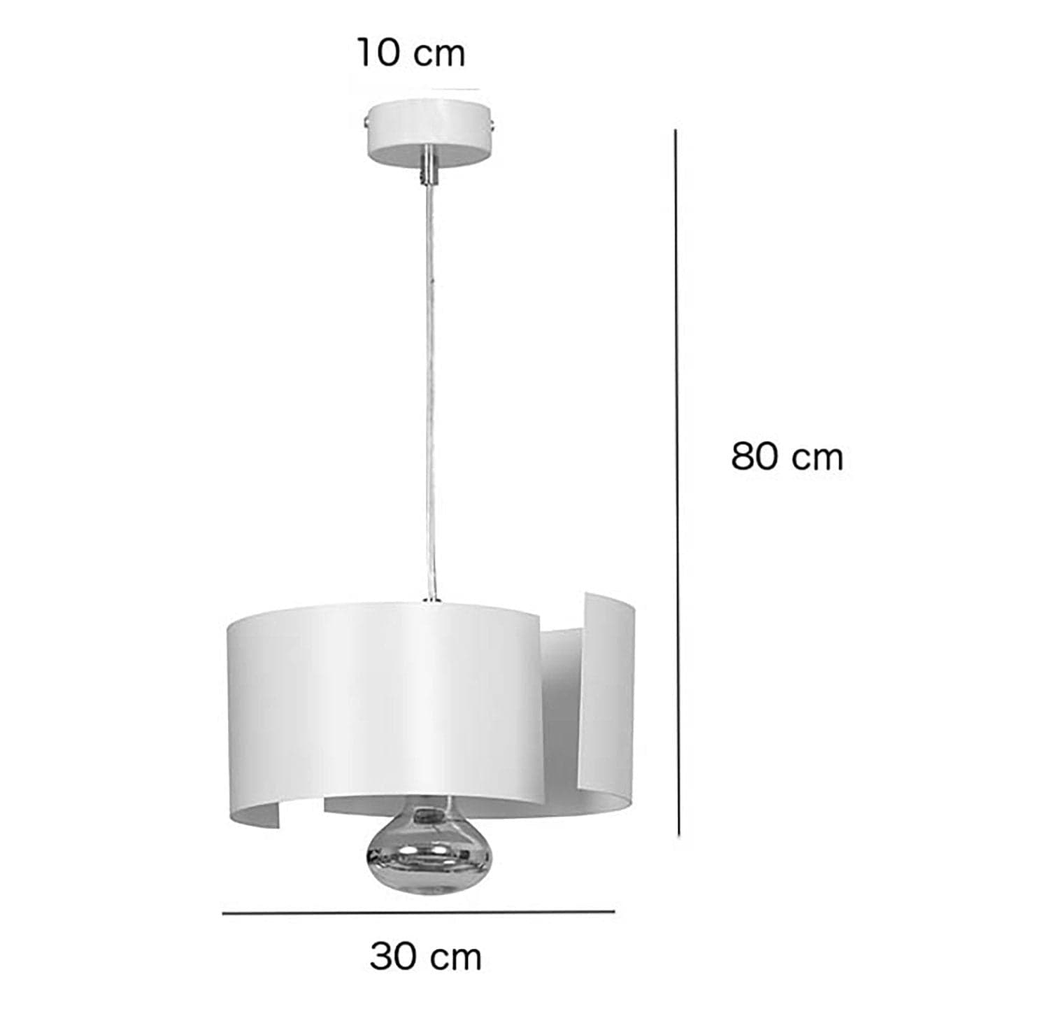 Sospensione Moderna 1 Luce Vixon In Acciao Bianco E Cromo in Lampade a sospensione LuceArt - Montecorvino Pugliano, commercioVirtuoso.it
