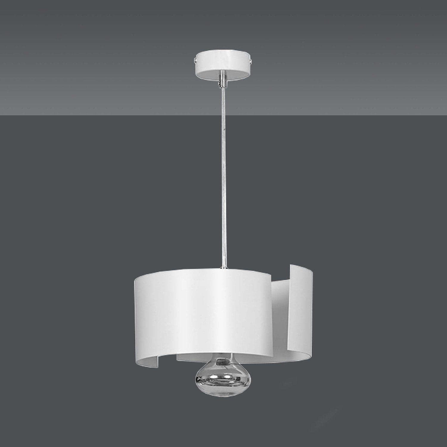 Sospensione Moderna 1 Luce Vixon In Acciao Bianco E Cromo in Lampade a sospensione LuceArt - Montecorvino Pugliano, commercioVirtuoso.it