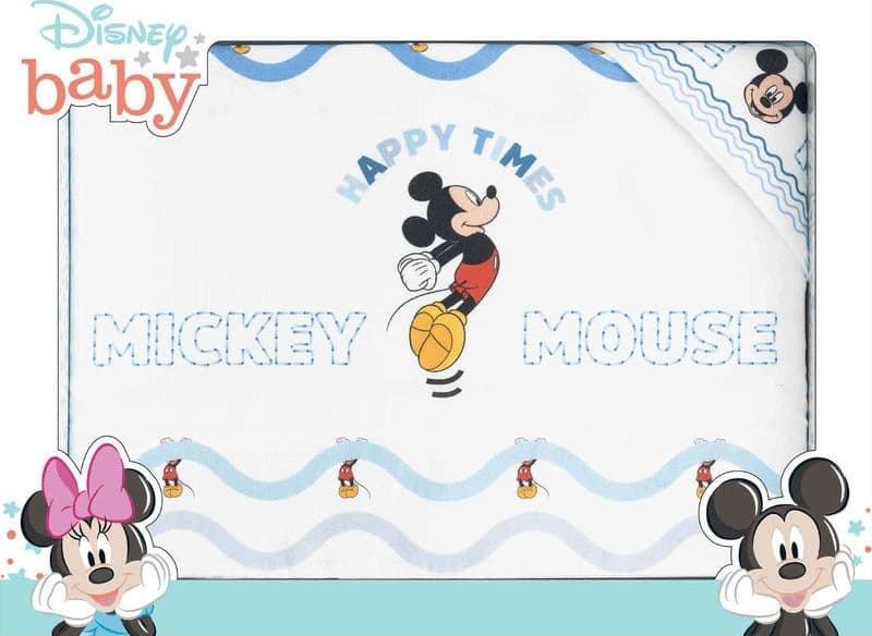 Lenzuola lettino neonato Topolino happy times Disney