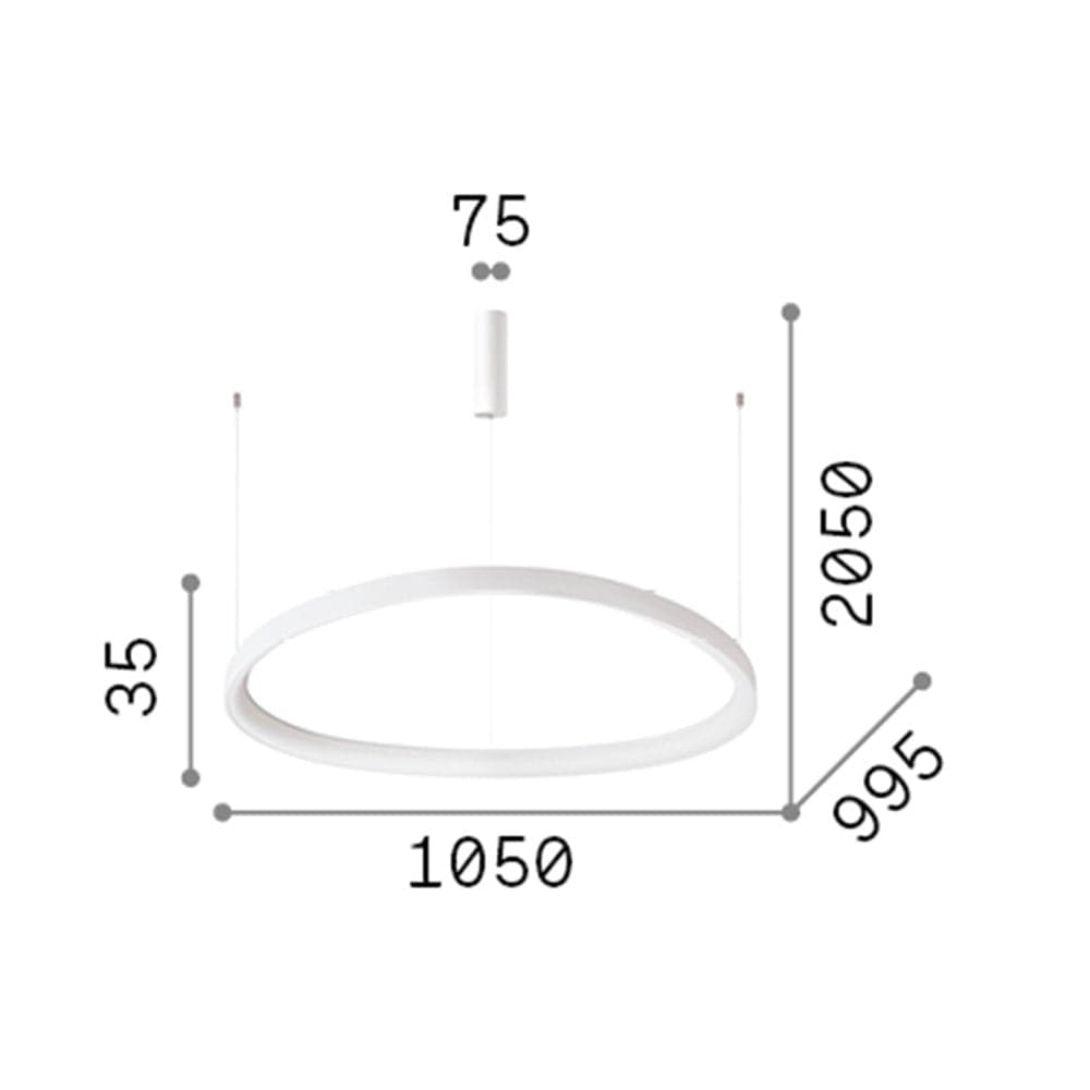 Sospensione Moderna Gemini Nero Led 80W 3000K Luce Calda in Lampade a sospensione LuceArt - Montecorvino Pugliano, commercioVirtuoso.it