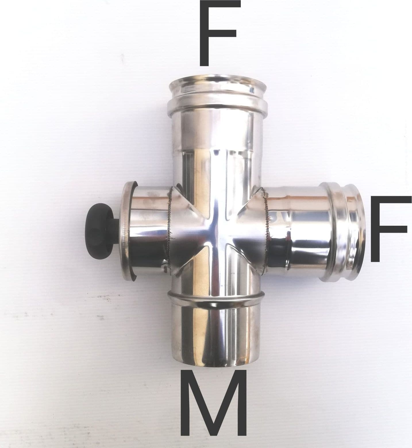 Raccordo a T da 80mm in acciaio inox croce con ispezione 5 decimi AISI 304 in Impianti di scarico Aloiserw.com - Altomonte, commercioVirtuoso.it