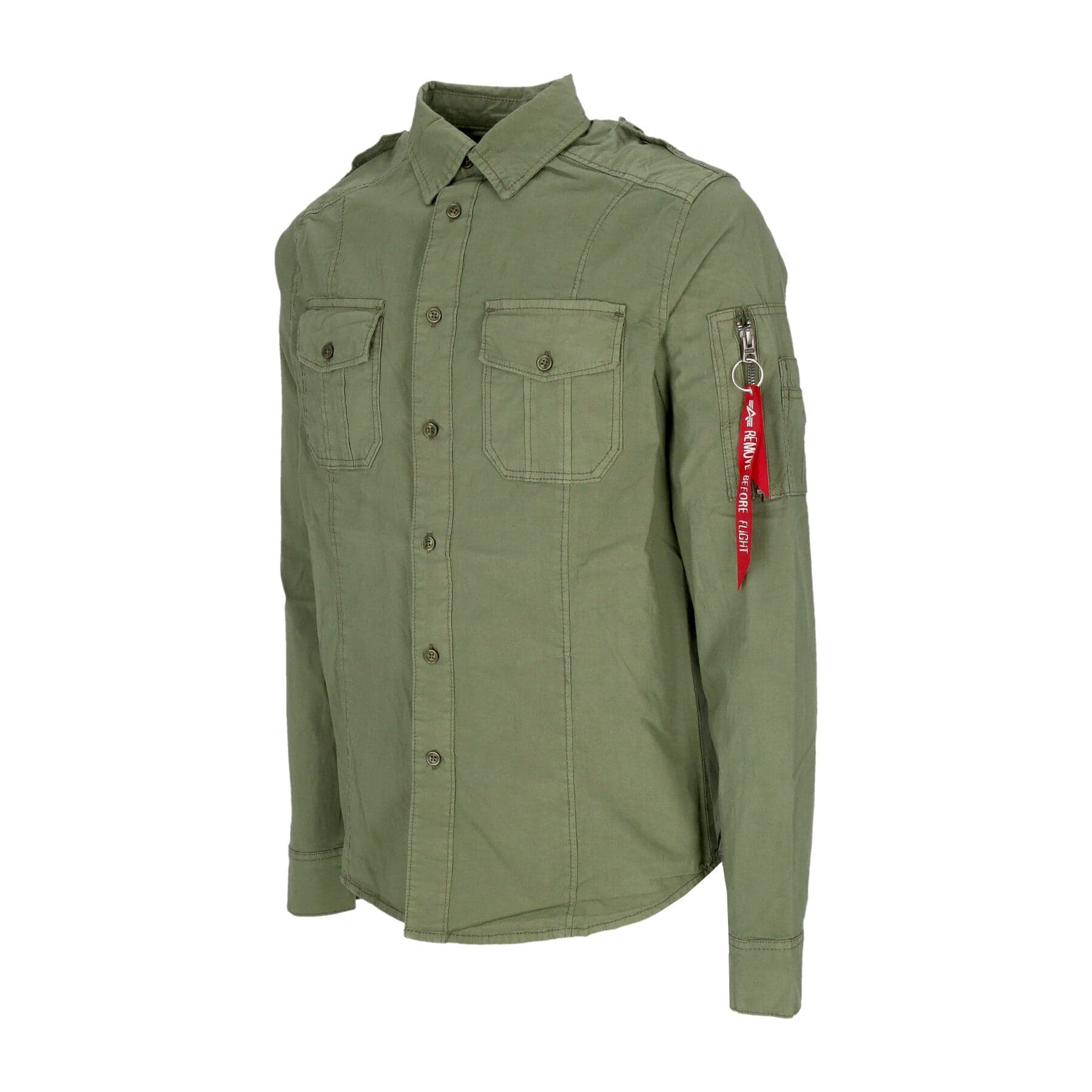 ALPHA INDUSTRIES Camicia Manica Lunga Uomo Basic Shirt Sage Green da uomo in Camicie casual Drestige - Casamassima, commercioVirtuoso.it
