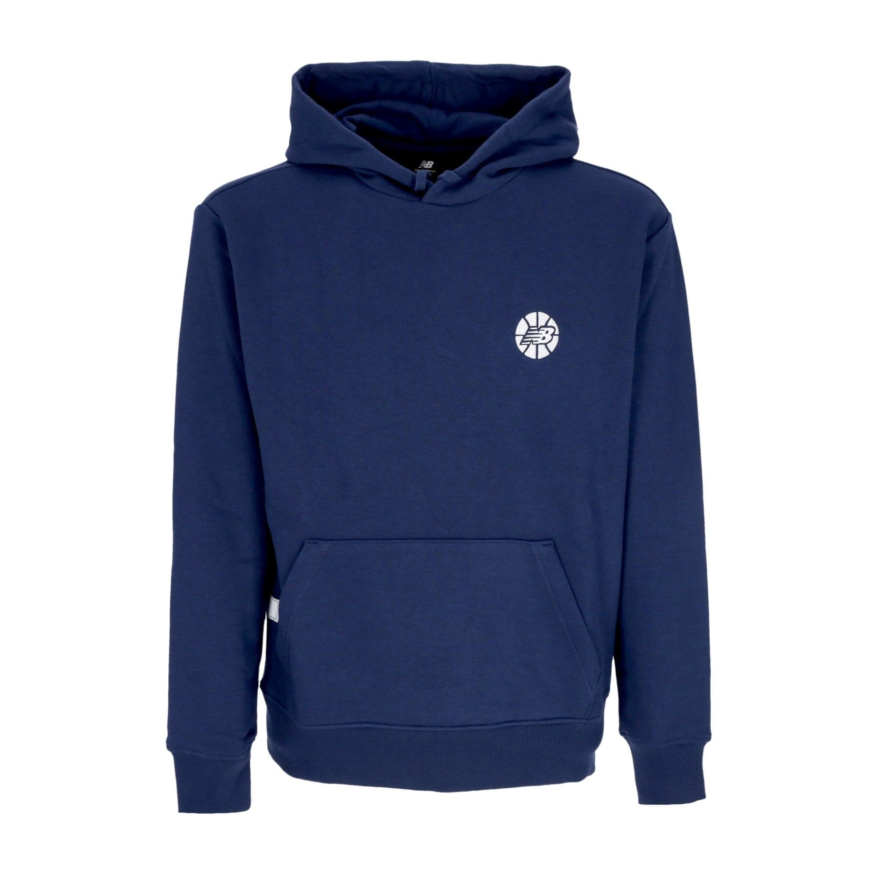 NEW BALANCE Felpa Leggera Cappuccio Uomo Hoops Essentials Fundamental Hoodie Navy