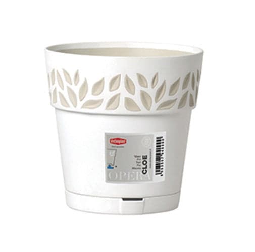 VASO TONDO 'CLOE' ø 20 x h.19 - stone grey/bianco - -DF 6126565 in prodotto EuroStore07 - Alatri, commercioVirtuoso.it