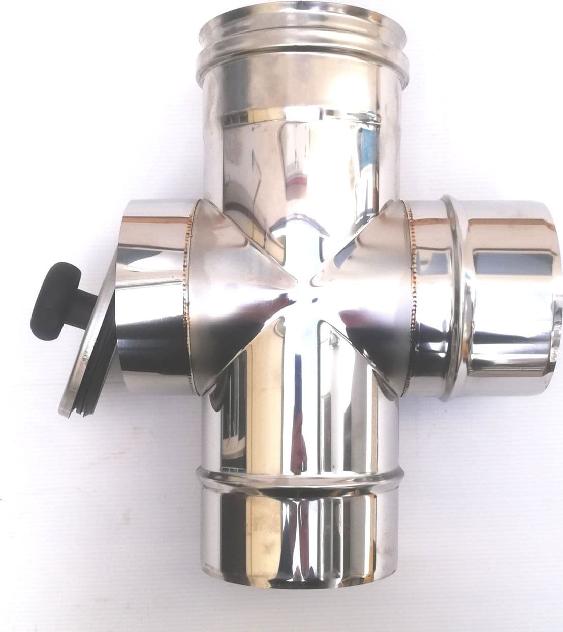 Raccordo a T da 230mm in acciaio inox croce con ispezione 5 decimi AISI 304 in Tubi di scarico Aloiserw.com - Altomonte, commercioVirtuoso.it