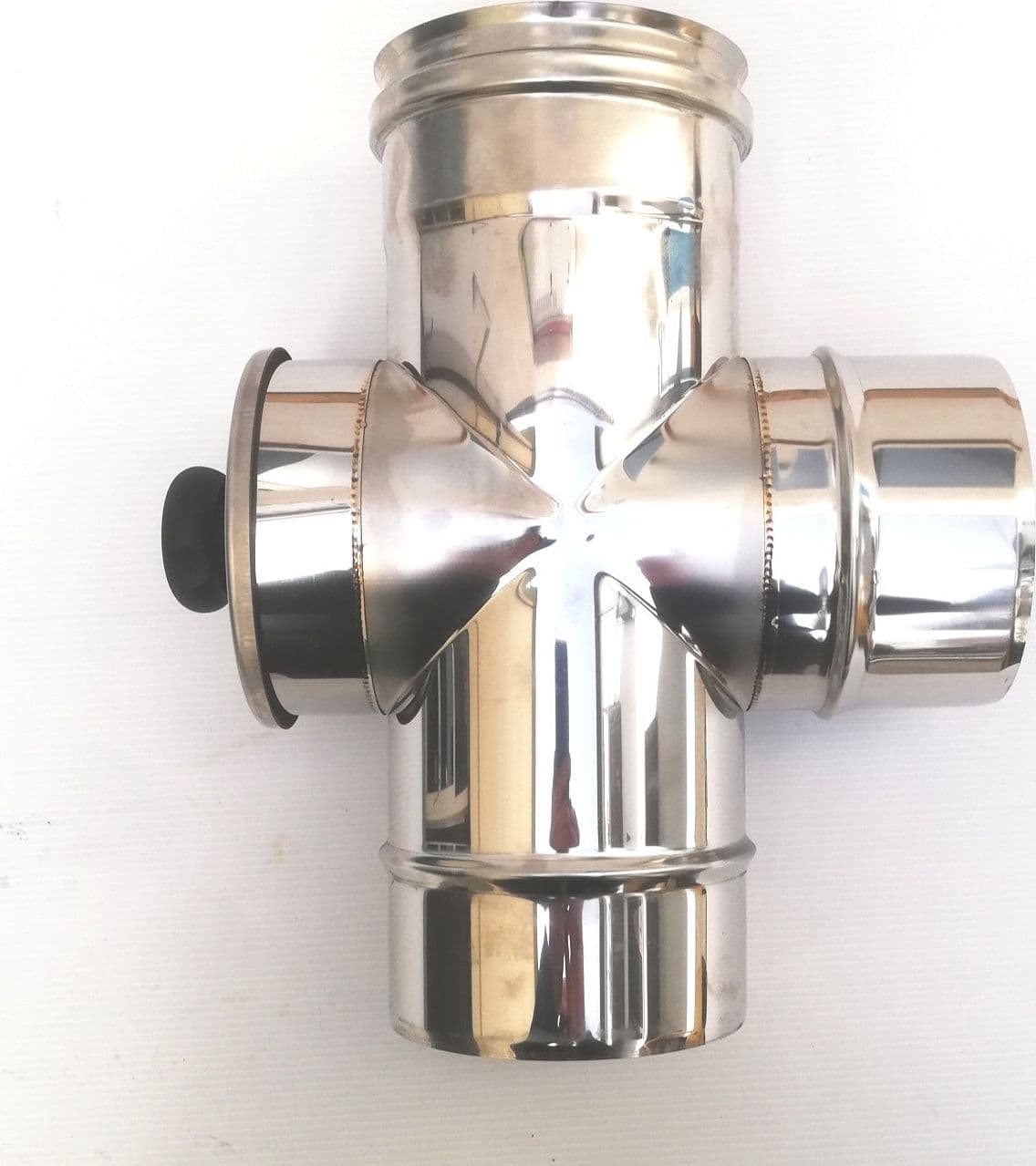 Raccordo a T da 220mm in acciaio inox croce con ispezione 5 decimi AISI 304 in Tubi di scarico Aloiserw.com - Altomonte, commercioVirtuoso.it
