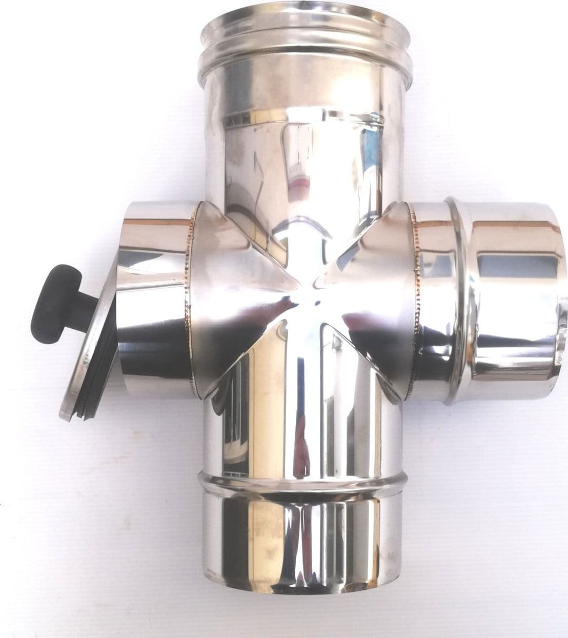 Raccordo a T da 220mm in acciaio inox croce con ispezione 5 decimi AISI 304 in Tubi di scarico Aloiserw.com - Altomonte, commercioVirtuoso.it