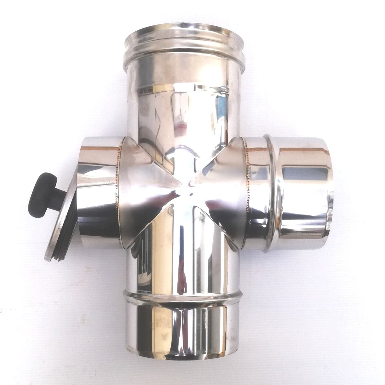 Raccordo a T da 220mm in acciaio inox croce con ispezione 5 decimi AISI 304 in Tubi di scarico Aloiserw.com - Altomonte, commercioVirtuoso.it