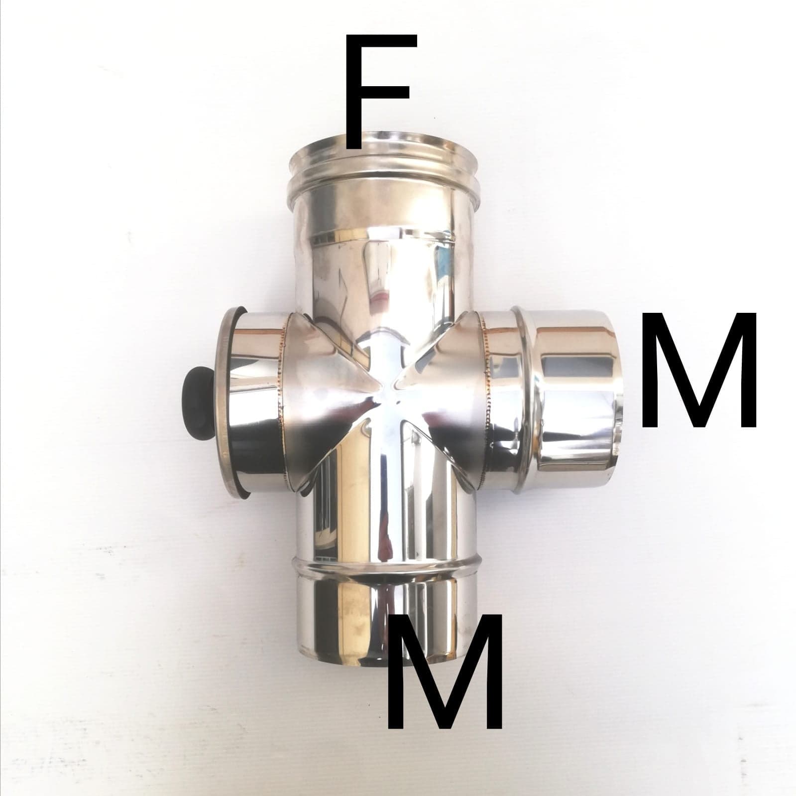 Raccordo a T da 220mm in acciaio inox croce con ispezione 5 decimi AISI 304 in Tubi di scarico Aloiserw.com - Altomonte, commercioVirtuoso.it