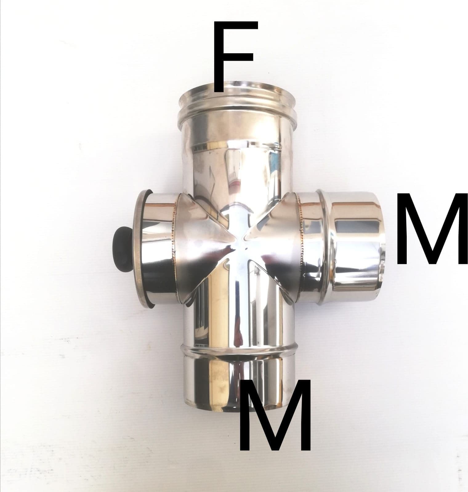 Raccordo a T da 150mm in acciaio inox croce con ispezione 5 decimi AISI 304 in Impianti di scarico Aloiserw.com - Altomonte, commercioVirtuoso.it