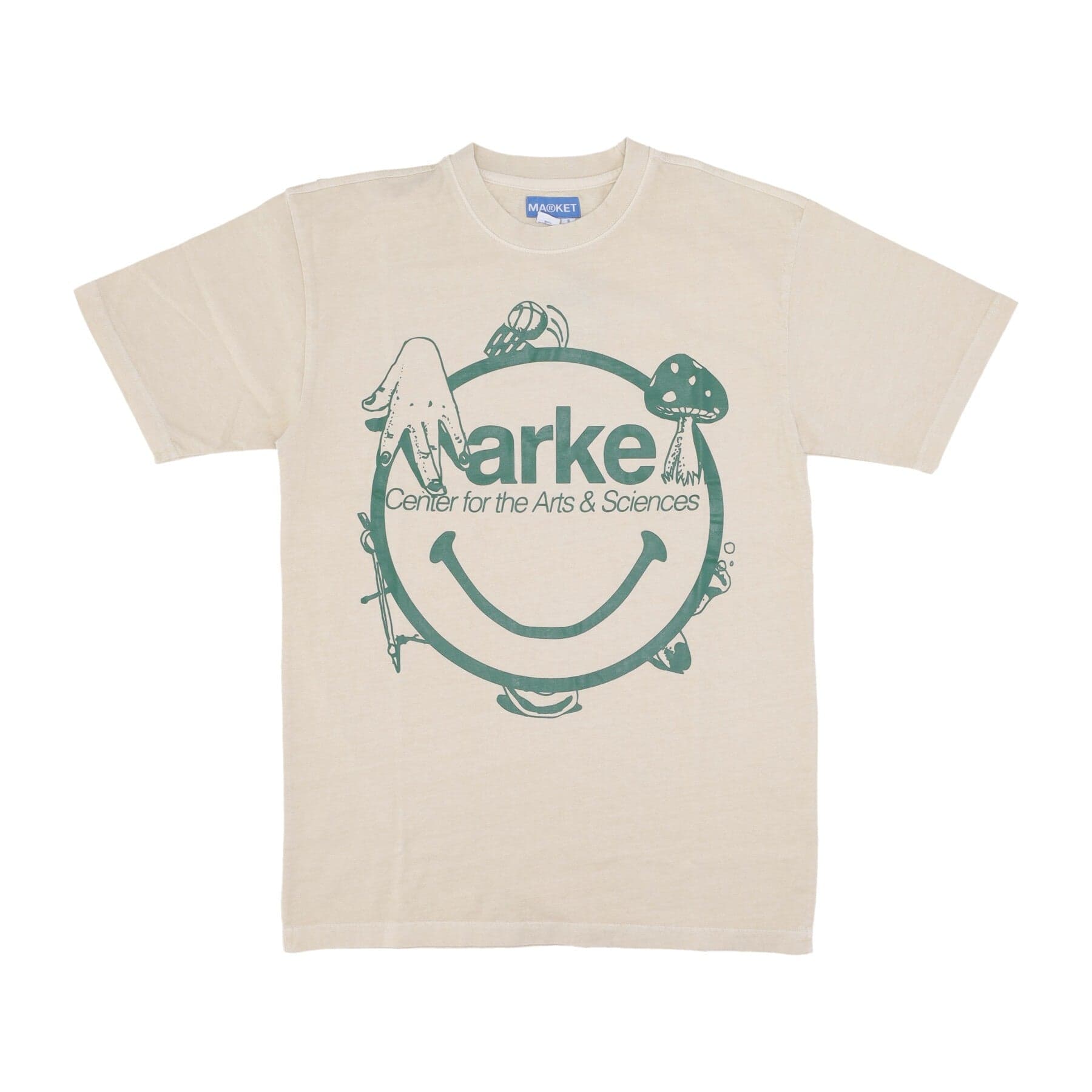 MARKET Maglietta Uomo Smiley Arts &amp; Sciences Tee Sand da uomo