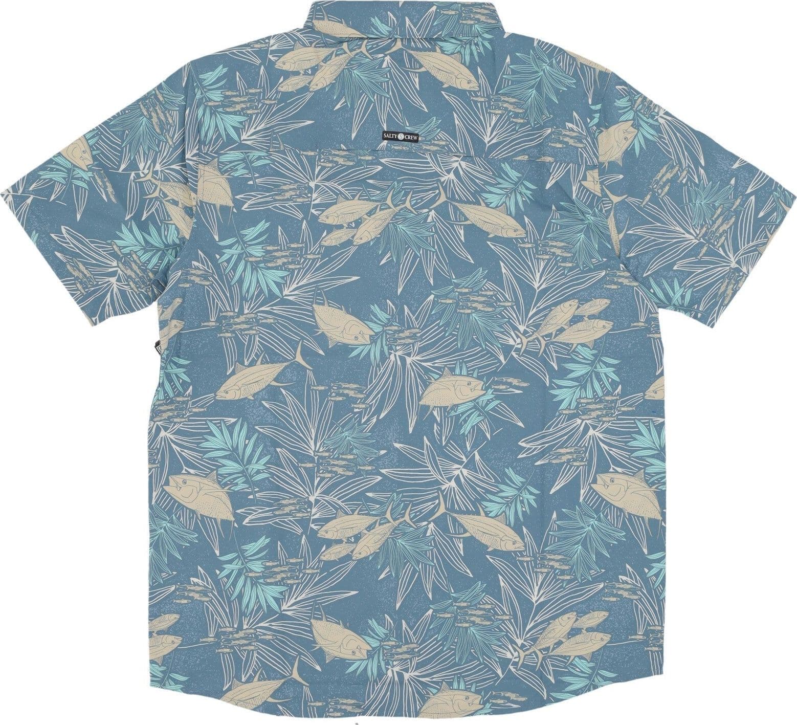 SALTY CREW Camicia Manica Corta Uomo Feeding Frenzy Uv Woven Slate Blue da uomo in Camicie casual Drestige - Casamassima, commercioVirtuoso.it