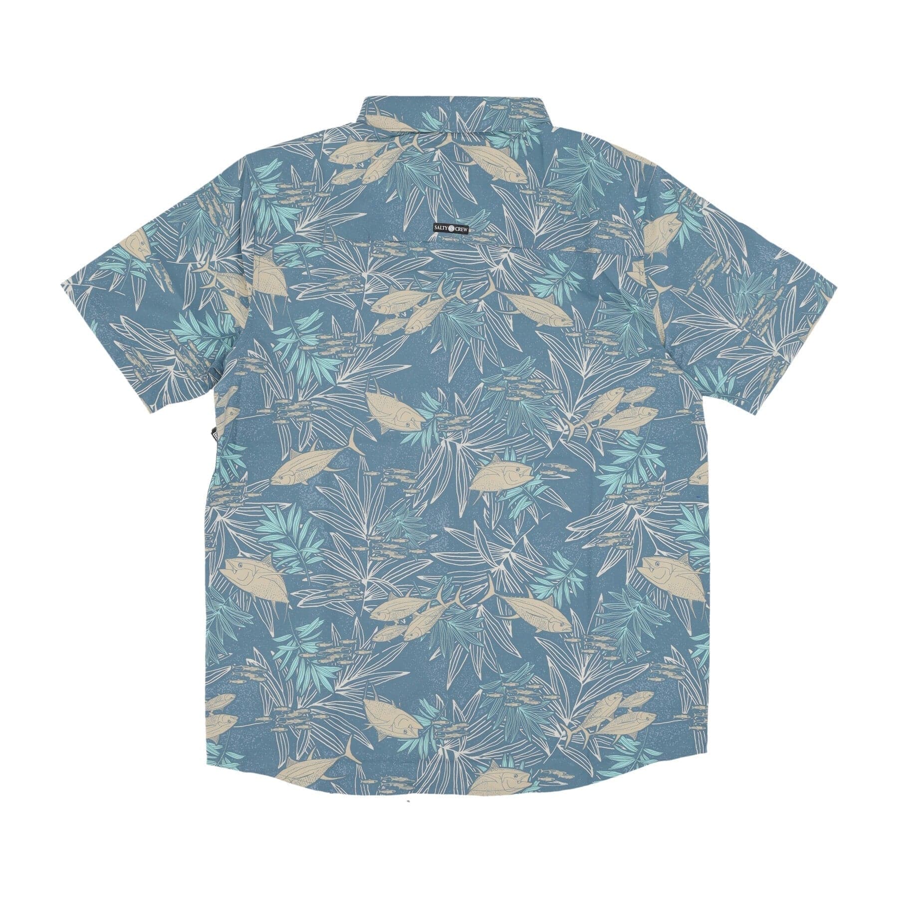 SALTY CREW Camicia Manica Corta Uomo Feeding Frenzy Uv Woven Slate Blue da uomo in Camicie casual Drestige - Casamassima, commercioVirtuoso.it