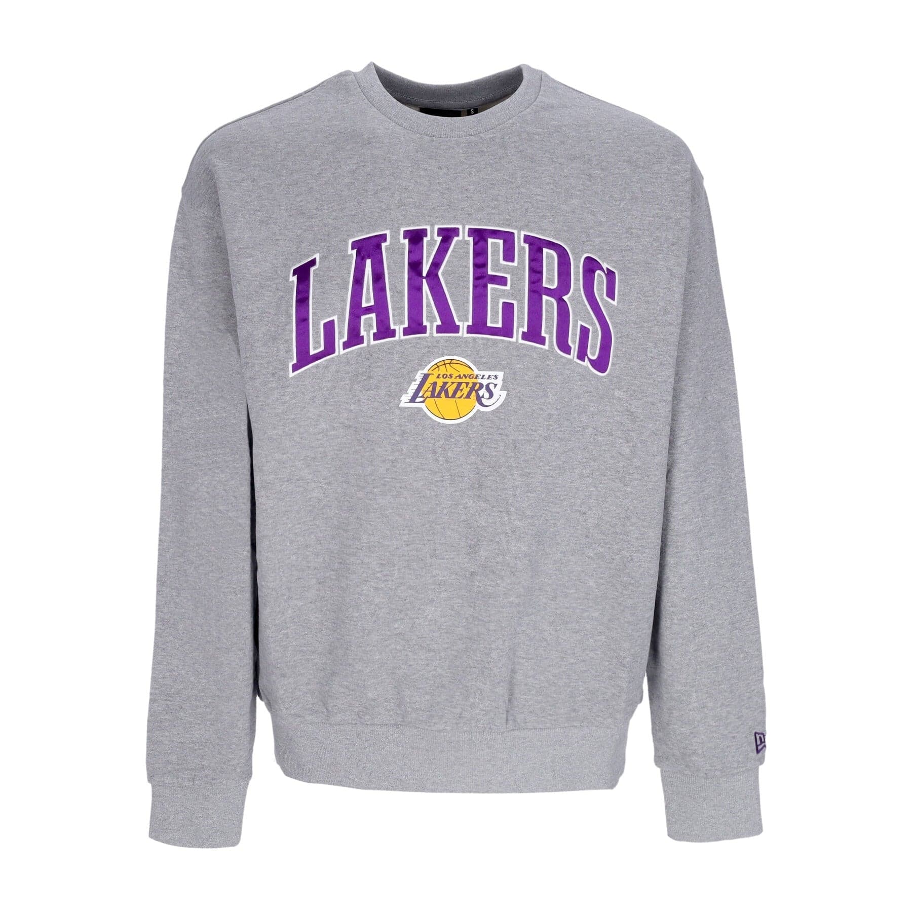 NEW ERA Felpa Leggera Girocollo Uomo Nba Applique Crew Loslak Heather Grey/true Purple