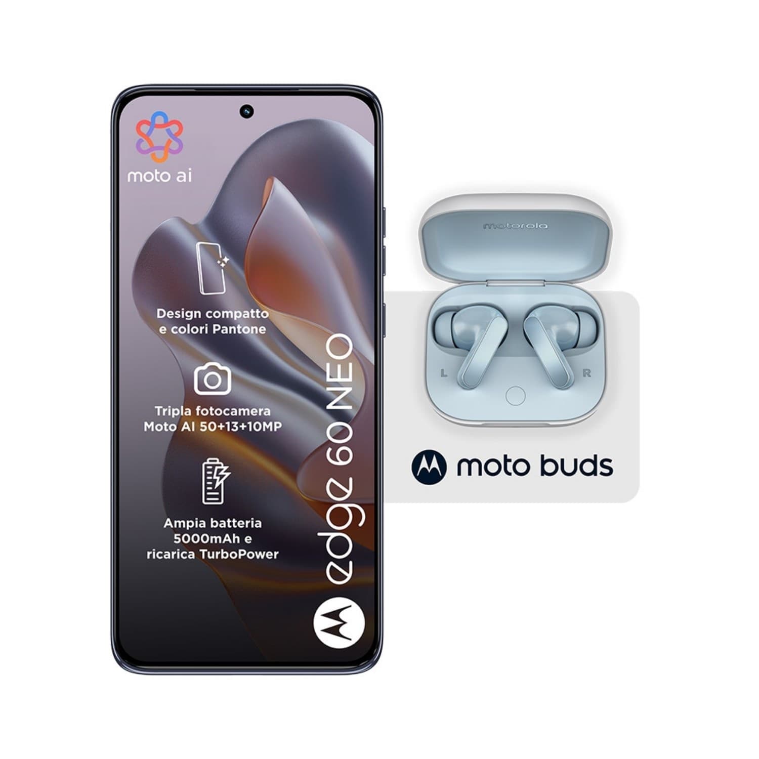 Motorola Edge 60 Neo 8+256GB 6.36" 5G Pant Grisaille + Moto Buds ITA in Cellulari e Smartphone Ecoprice.it - Avellino, commercioVirtuoso.it