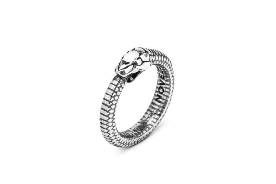 NOVE25 - ANELLO SERPENTE UROBORO ARGENTO