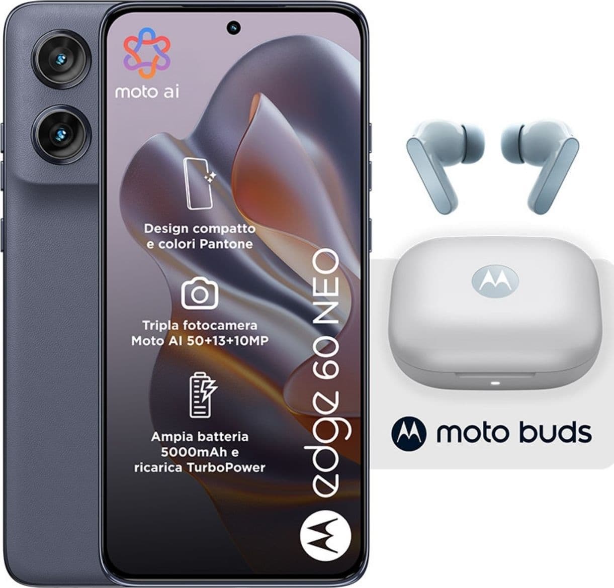 Motorola Edge 60 Neo 8+256GB 6.36" 5G Pant Grisaille + Moto Buds ITA in Cellulari e Smartphone Ecoprice.it - Avellino, commercioVirtuoso.it