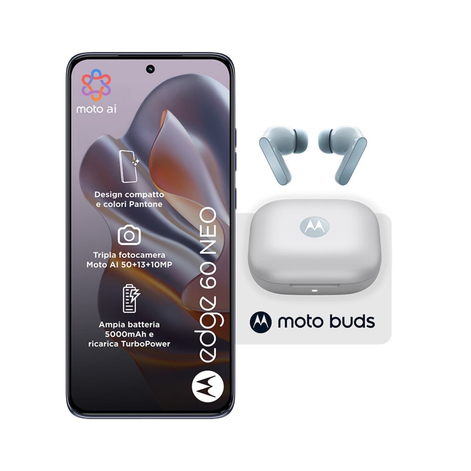 Motorola Edge 60 Neo 8+256GB 6.36" 5G Pant Grisaille + Moto Buds ITA in Cellulari e Smartphone Ecoprice.it - Avellino, commercioVirtuoso.it