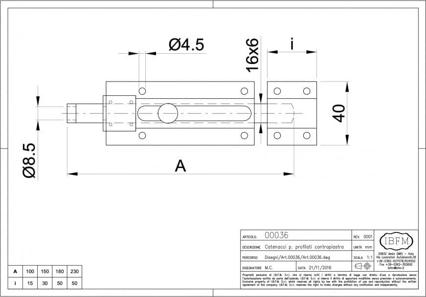 Catenaccio chiavistello da 10cm portalucchetto zincato in Chiavistelli e catenacci Aloiserw.com - Altomonte, commercioVirtuoso.it