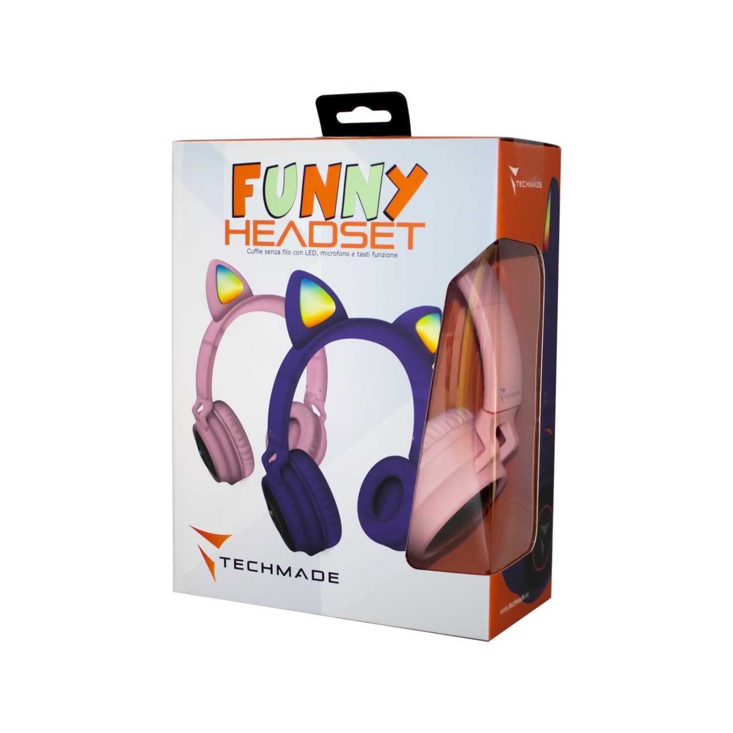 Techmade Cuffie Funny Led BT + Microfono Pink in Cuffie In-Ear Ecoprice.it - Avellino, commercioVirtuoso.it