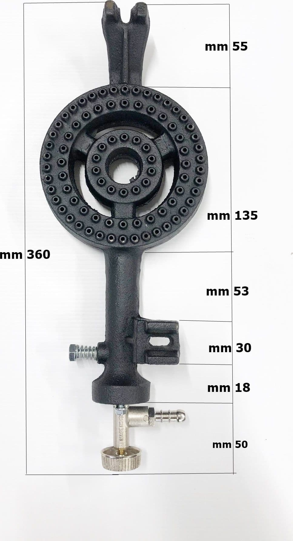 BRUCIATORE FORNELLONE GHISA CON DIAMETRO MM 135 PER GAS BOMBOLA - BARBECUE - FAI DA TE in prodotto EuroStore07 - Alatri, commercioVirtuoso.it