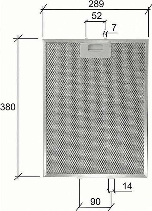 FILTRO CAPPA ELICA GF03RB IN ALLUMINIO CM 380 x 289 x 9 mm -- F 247 in prodotto EuroStore07 - Alatri, commercioVirtuoso.it