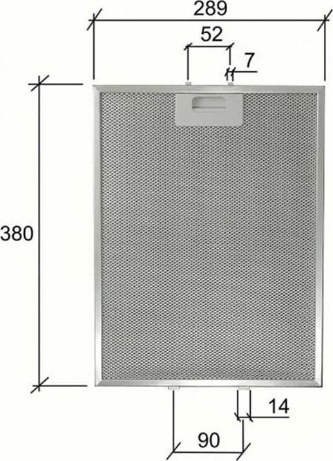FILTRO CAPPA ELICA GF03RB IN ALLUMINIO CM 380 x 289 x 9 mm -- F 247 in prodotto EuroStore07 - Alatri, commercioVirtuoso.it