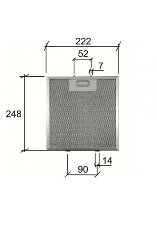 FILTRO CAPPA ELICA GF04MC METALLICO mm 248x222x9 - - F 249 in prodotto EuroStore07 - Alatri, commercioVirtuoso.it