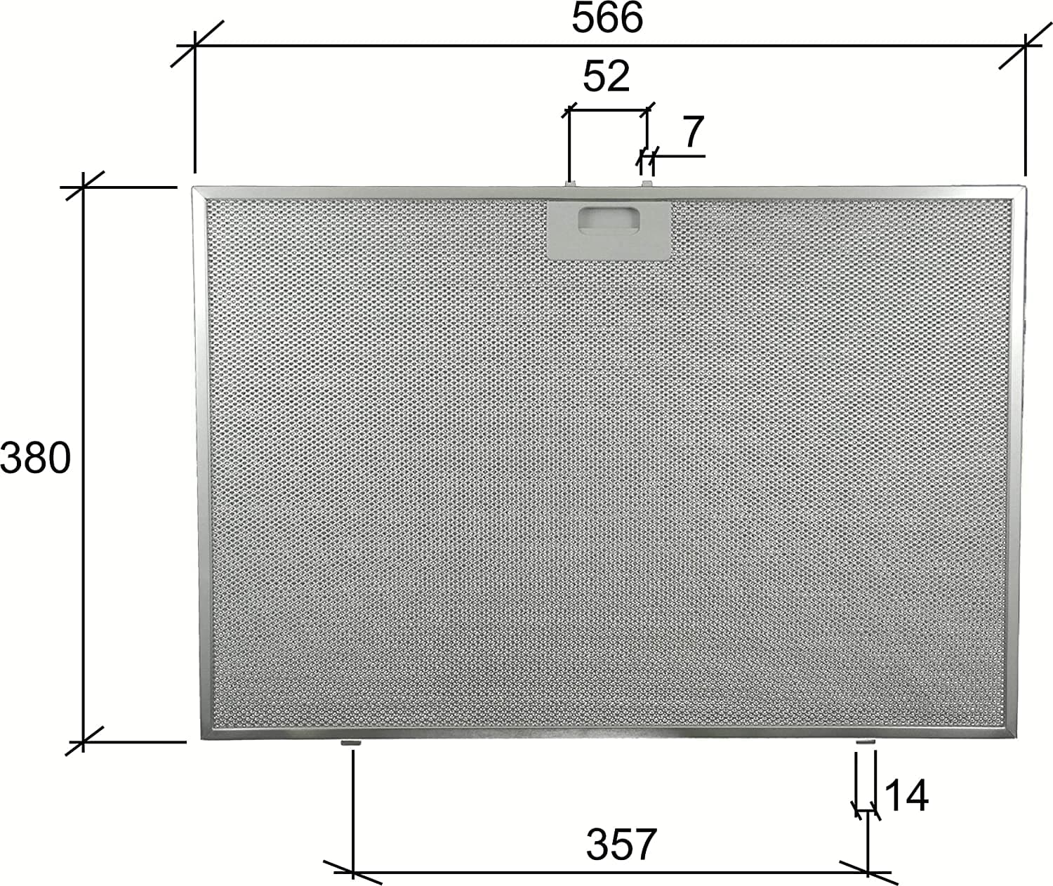 FILTRO CAPPA ELICA GF08KA ALLUMINIO mm.566x380x9 NO ORIGINALE F 256 in prodotto EuroStore07 - Alatri, commercioVirtuoso.it