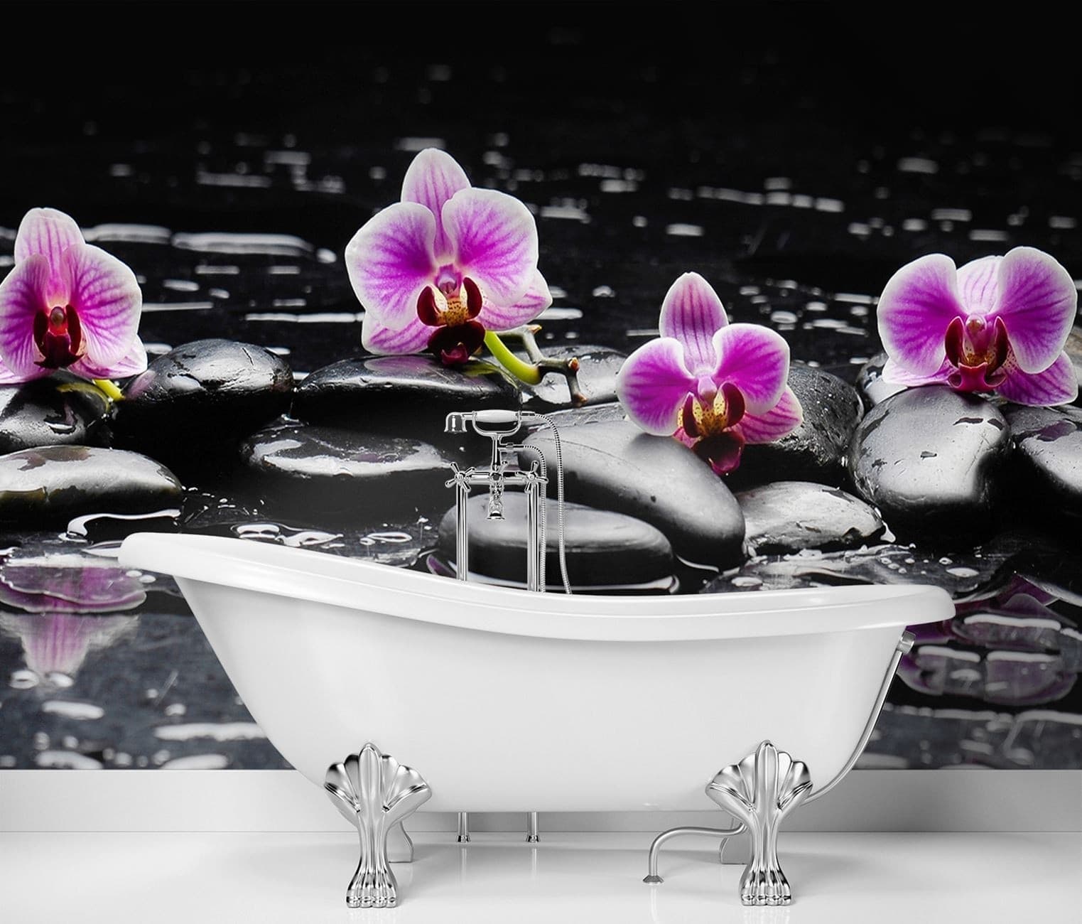 Carta Da Parati, Pietre e orchidee zen in Carta da parati Collezione Casa - Trebisacce, commercioVirtuoso.it
