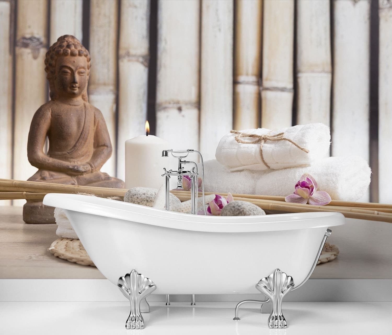 Carta Da Parati, Statua di Buddha in una spa in Carta da parati Collezione Casa - Trebisacce, commercioVirtuoso.it