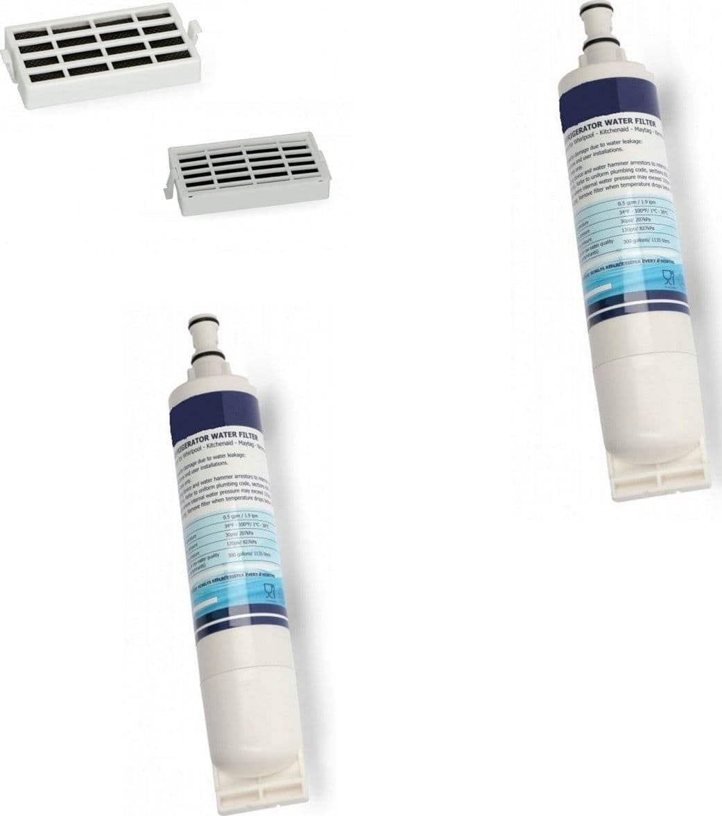 Whirlpool 2 FILTRI ACQUA FRIGO SIDE BY SIDE + 2 filtri ANTIBATTERICI FF1+ FF8