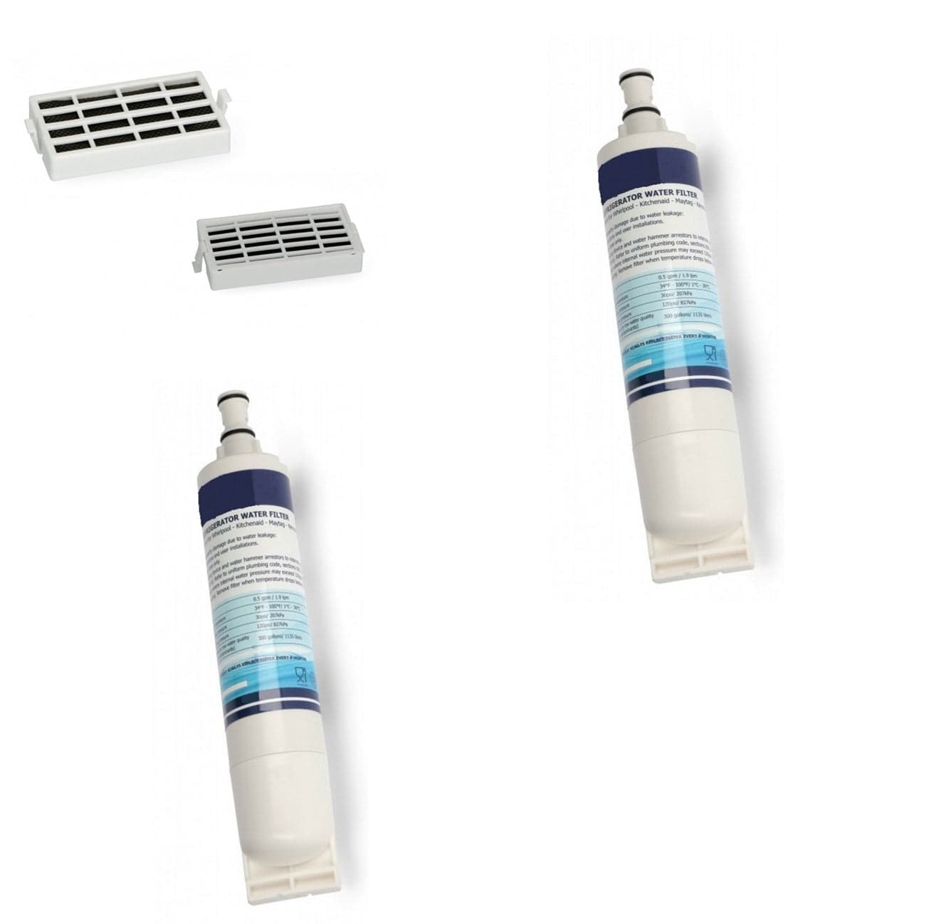 Whirlpool 2 FILTRI ACQUA FRIGO SIDE BY SIDE + 2 filtri ANTIBATTERICI FF1+ FF8