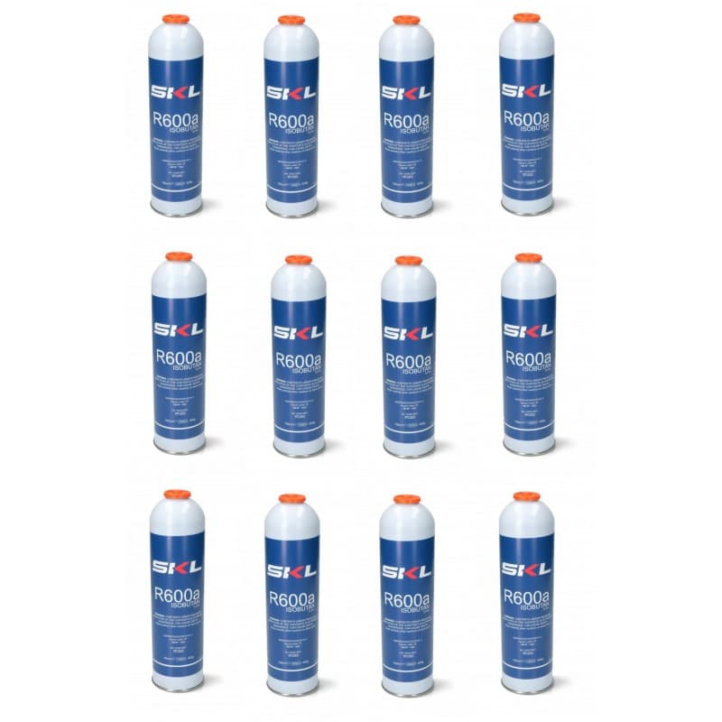 12 PZ BOMBOLA GAS REFRIGERANTE FRIGO E FREEZER R600 - R600A 420 GR OM REF000UN in prodotto EuroStore07 - Alatri, commercioVirtuoso.it
