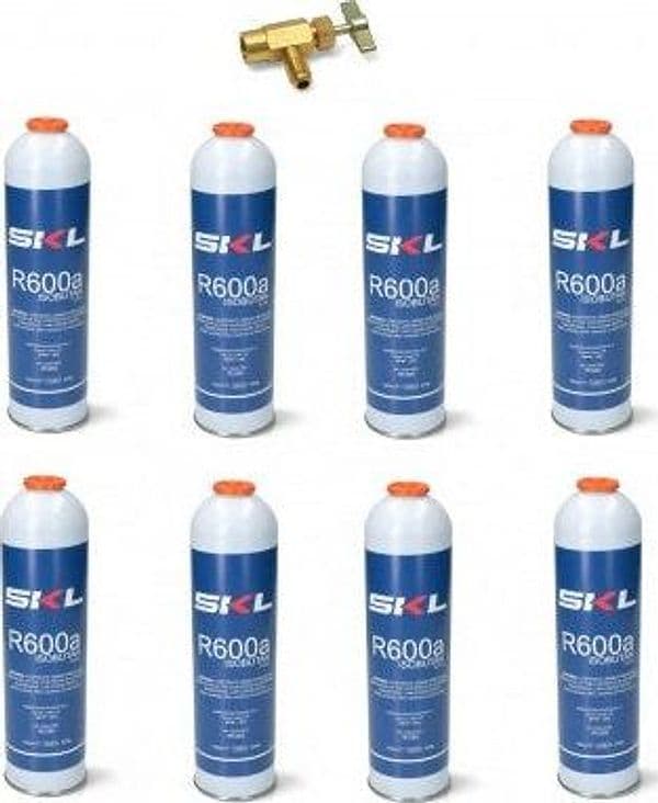 8 PZ BOMBOLA + RUBINETTO GAS REFRIGERANTE FRIGO FREEZER R600 420 GR OM REF000UN in prodotto EuroStore07 - Alatri, commercioVirtuoso.it