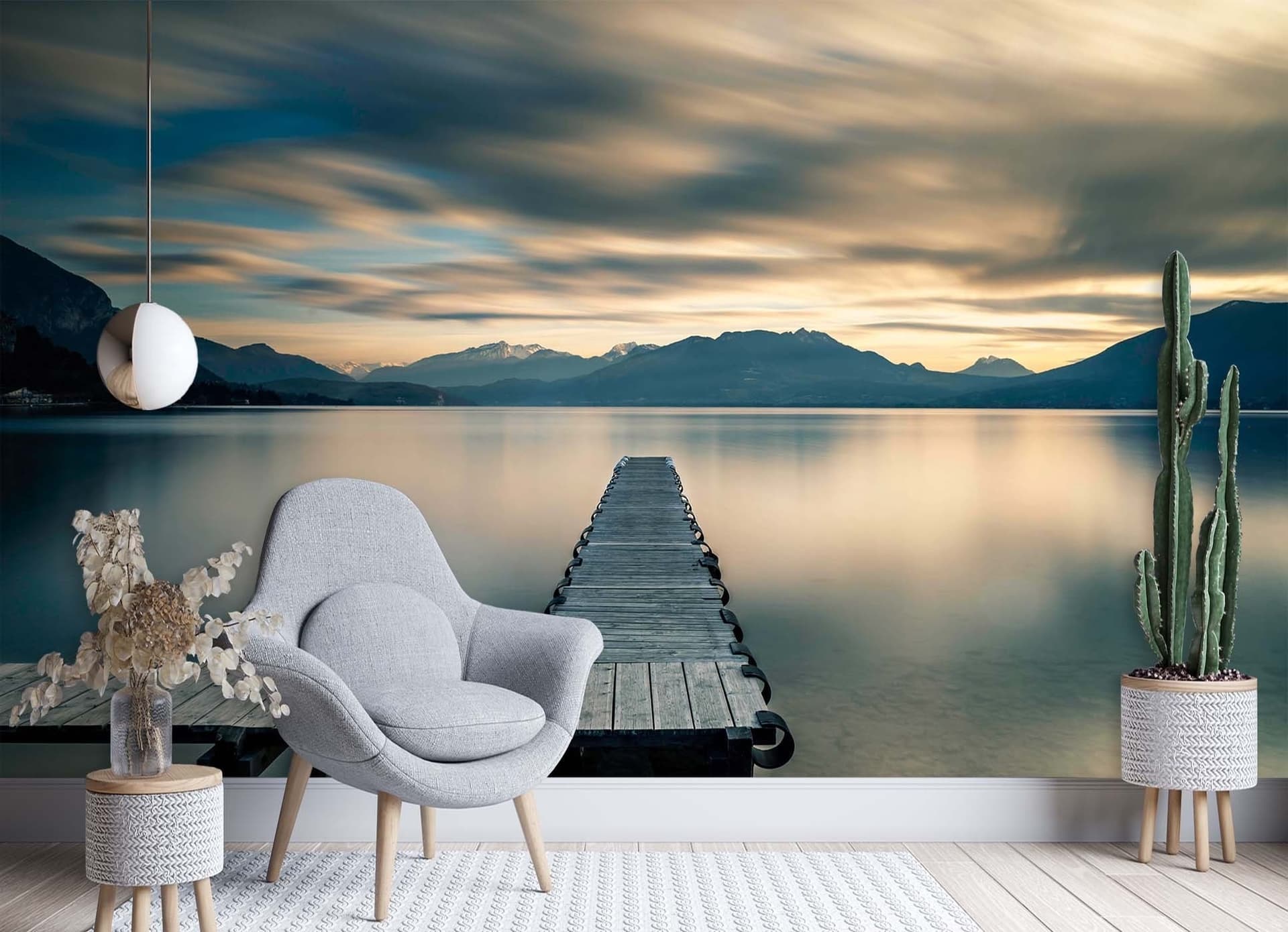 Carta Da Parati, Ponte di legno con vista sul lago in Carta da parati Collezione Casa - Trebisacce, commercioVirtuoso.it